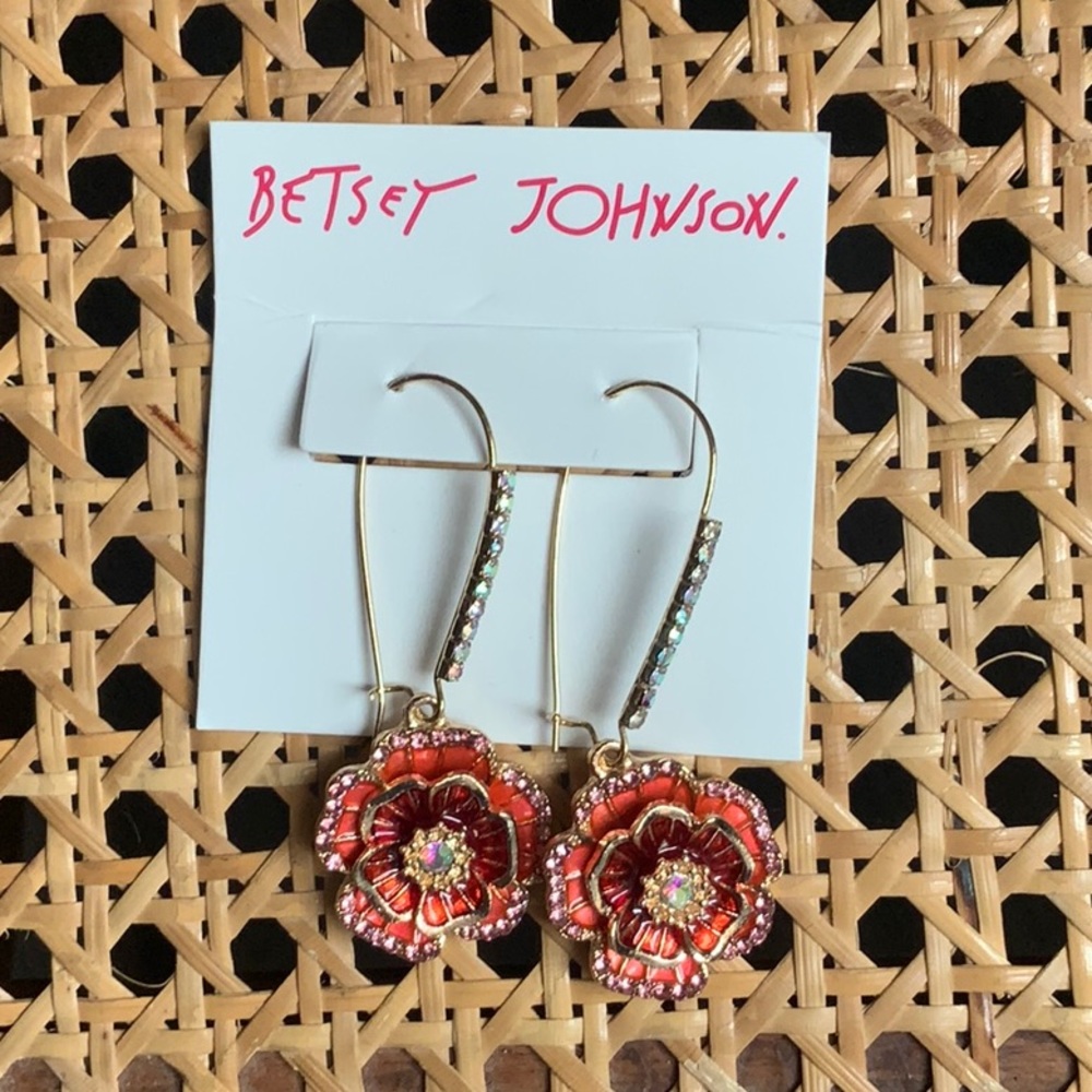 Betsy Johnson Rose Dangle Earrings